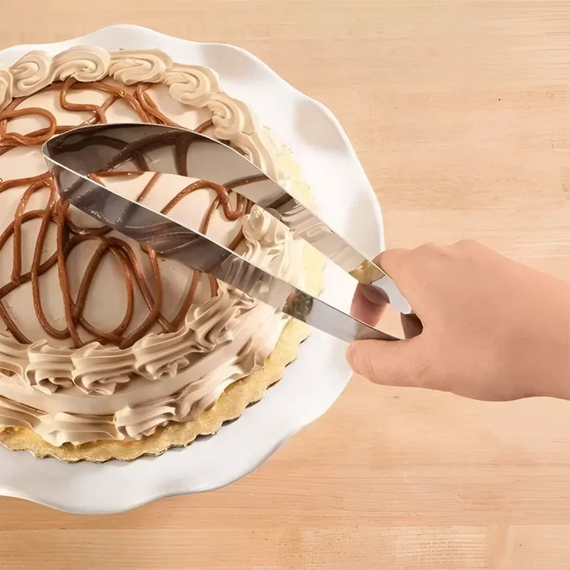 Fatiador de Bolo Aço Inox 304 Design Europeu para Festas e Confeitaria Lenogue Prata