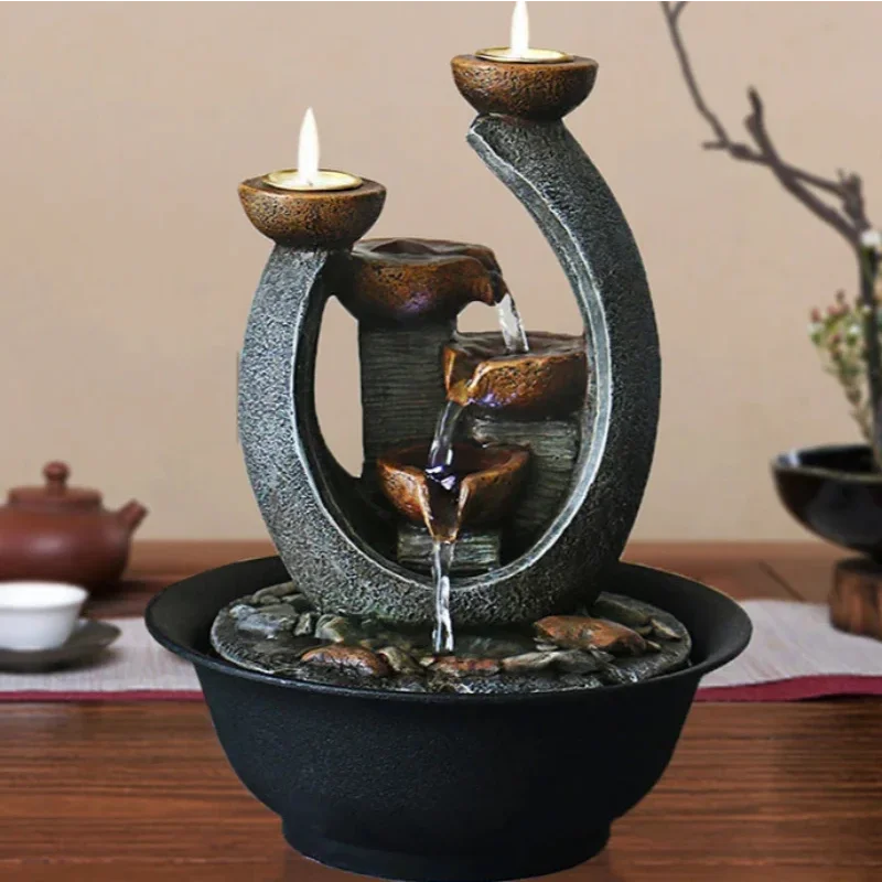 Fonte Decorativa de água em Resina Feng Shui para Sala Lenogue