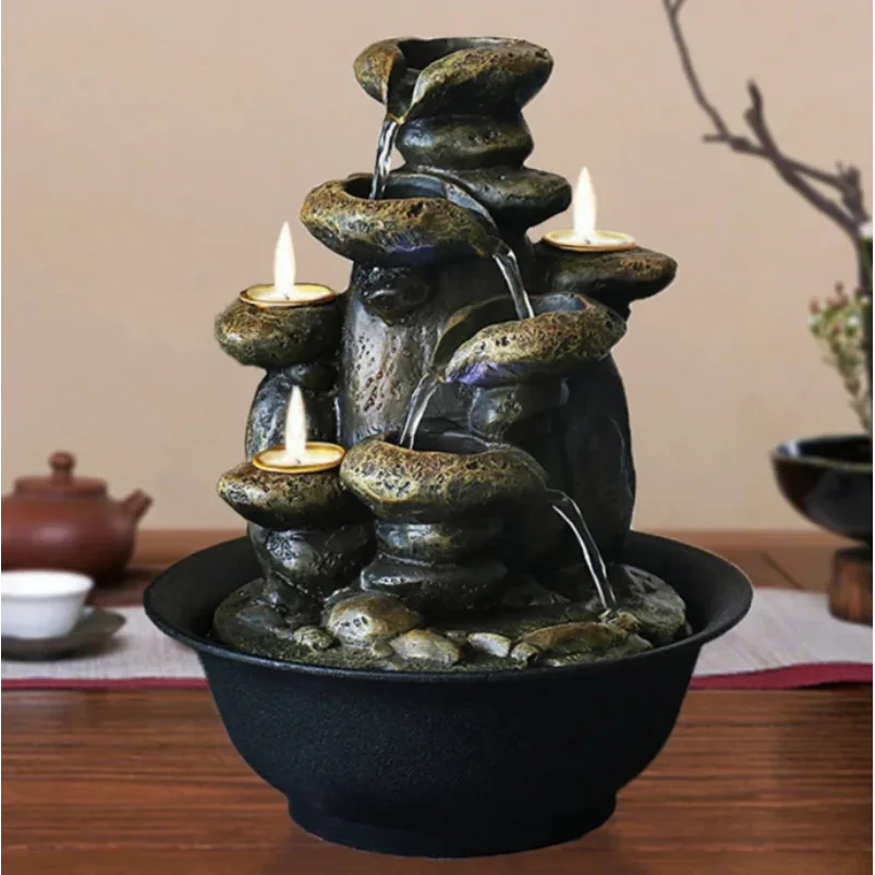 Fonte Decorativa de água em Resina Feng Shui para Sala Lenogue