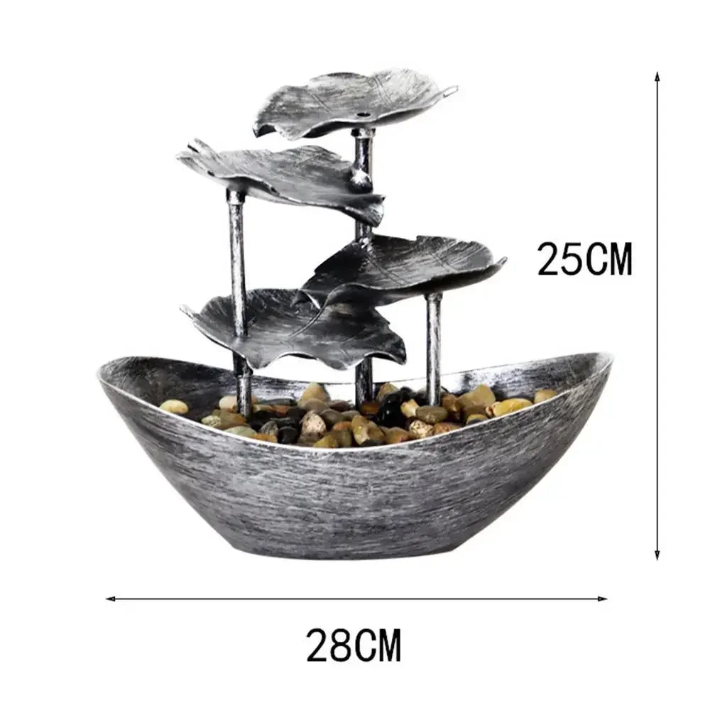Fonte Decorativa de Mesa com Cascata Lótus Led Bomba Usb Lenogue