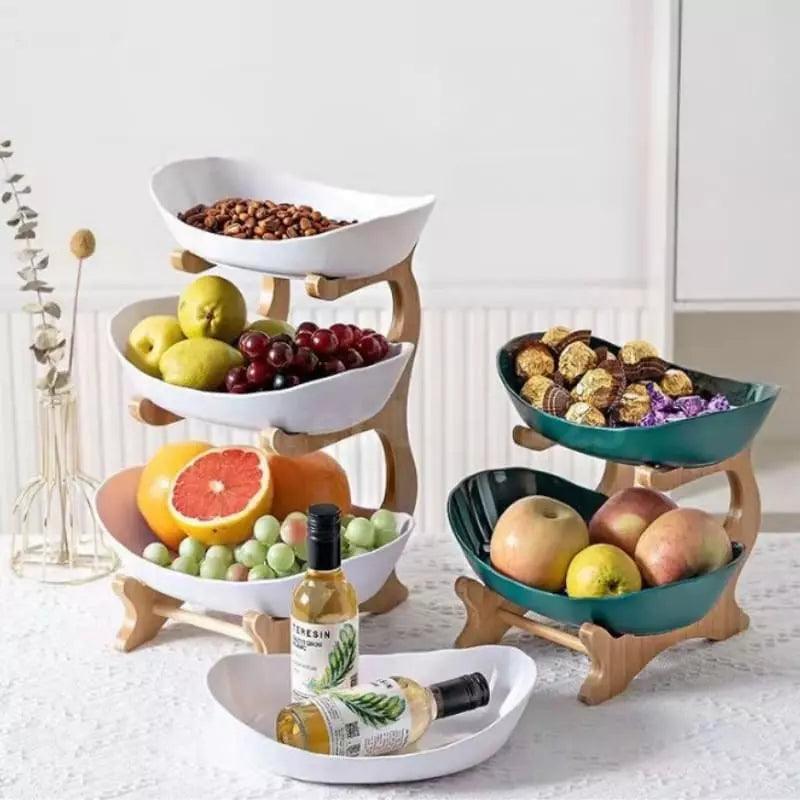 Fruteira de Mesa Cesta de Fruta Bambu Lenogue