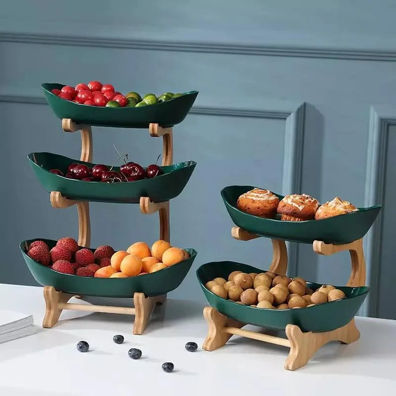 Fruteira de Mesa Cesta de Fruta Bambu Lenogue