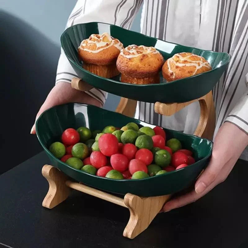 Fruteira de Mesa Cesta de Fruta Bambu Lenogue