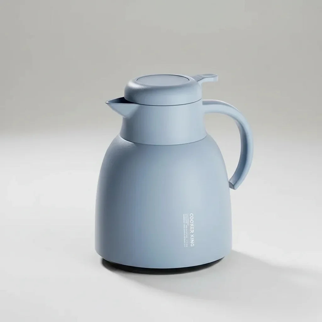 Garrafa Térmica Carafe Pressão Revestimento Interno em Vidro Lenogue Azul / 1.5 l