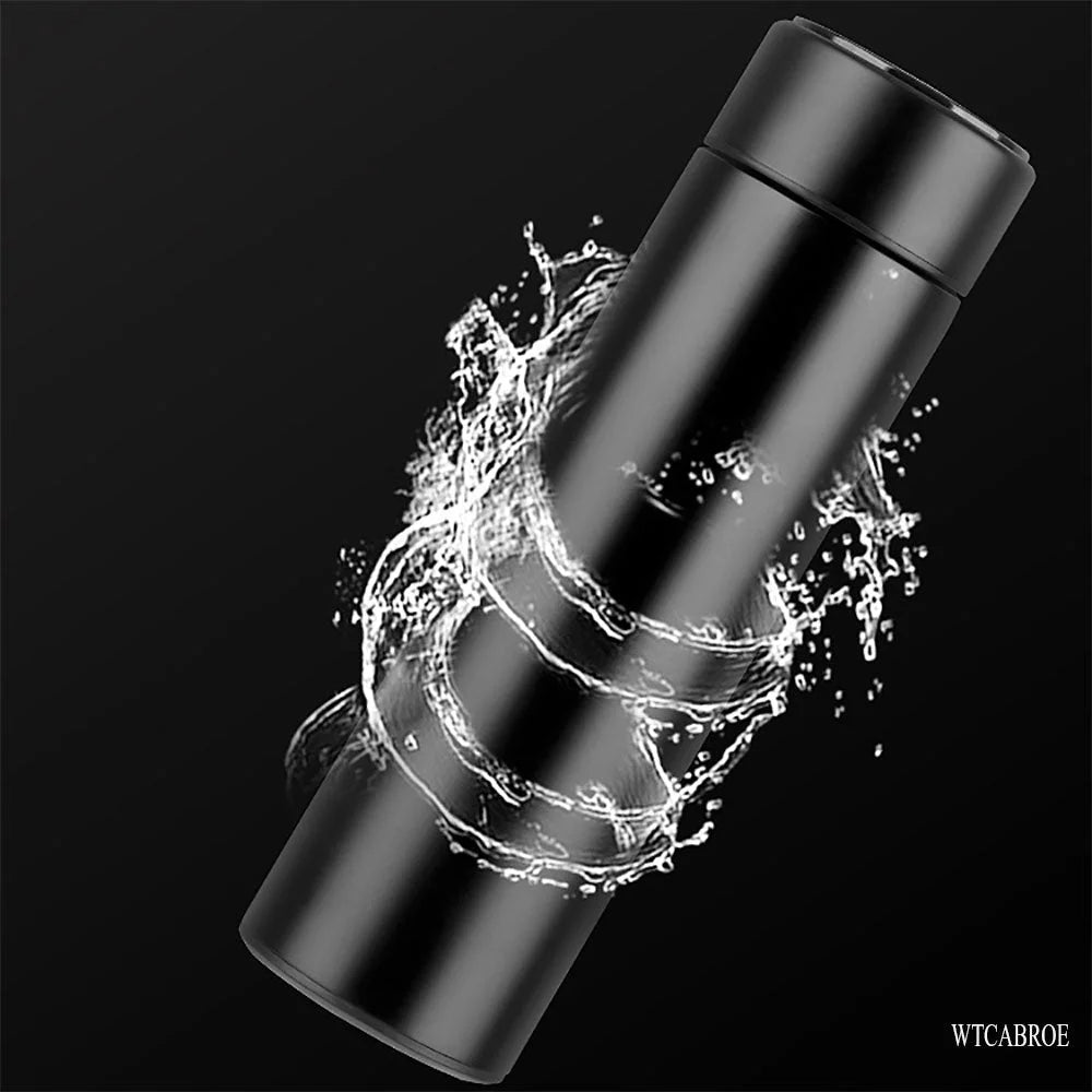 Garrafa Térmica Inox com Sensor de Temperatura Digital Led para Bebidas Lenogue