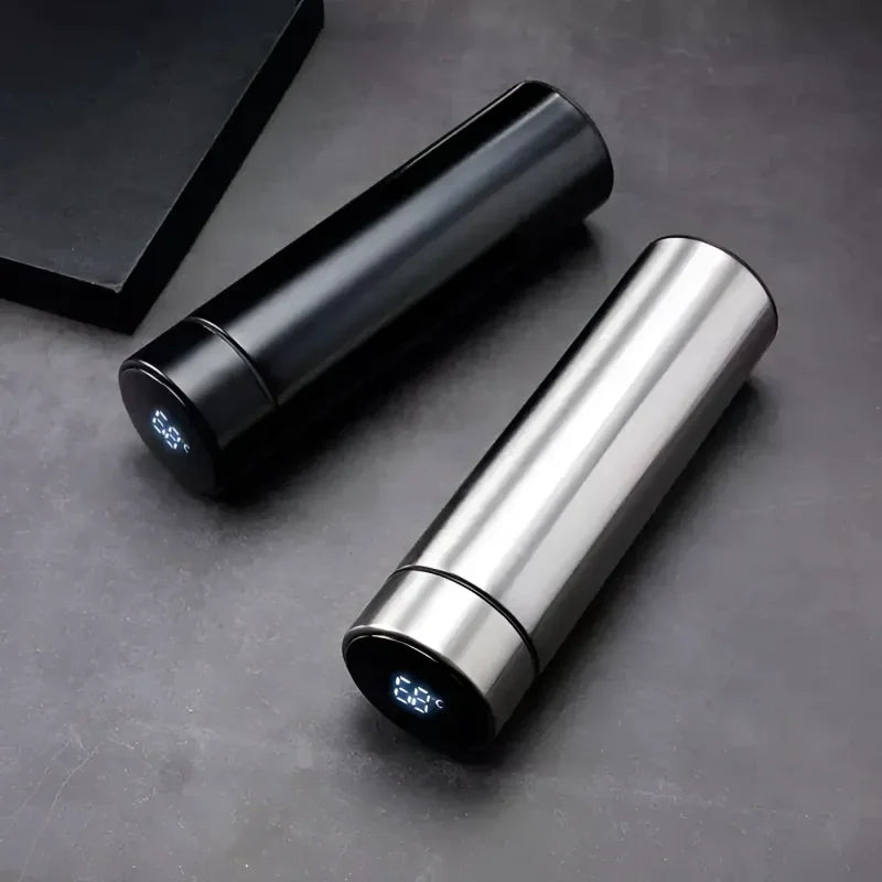 Garrafa Térmica Inox com Sensor de Temperatura Digital Led para Bebidas Lenogue