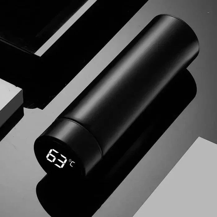 Garrafa Térmica Inox com Sensor de Temperatura Digital LED para Bebidas Lenogue Preto