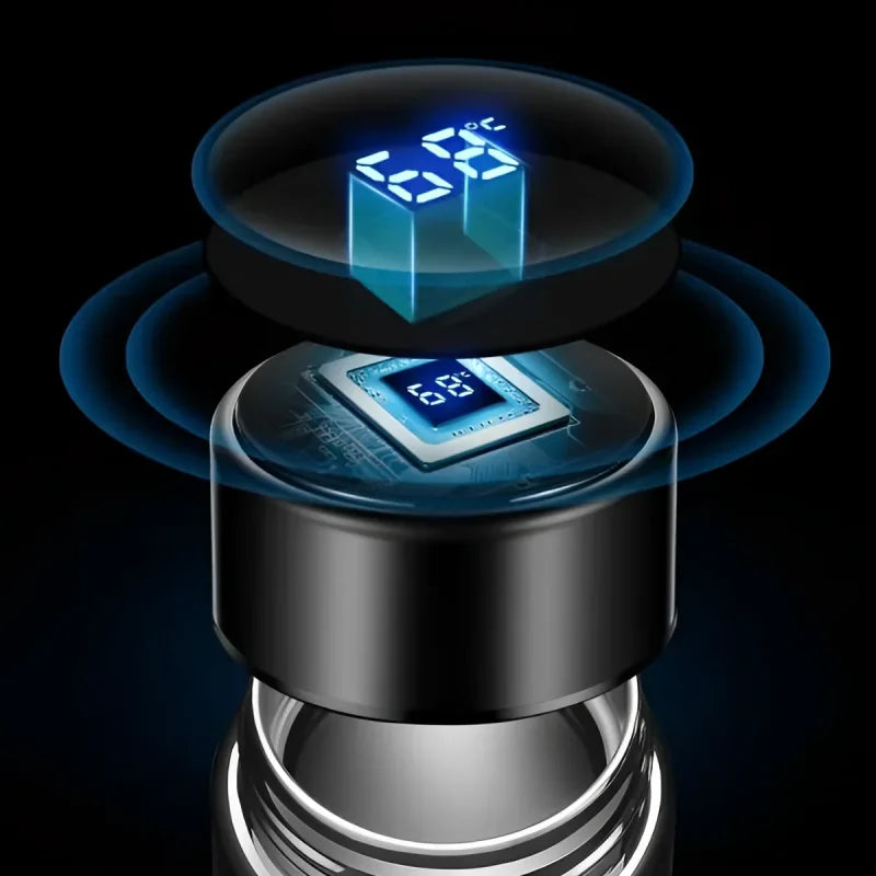 Garrafa Térmica Inox com Sensor de Temperatura Digital Led para Bebidas Lenogue