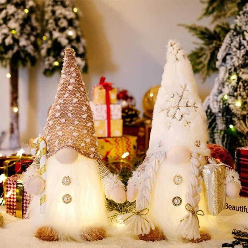 Gnomo Natalino Iluminado com Luzes Led para Decoração de Mesa Lenogue