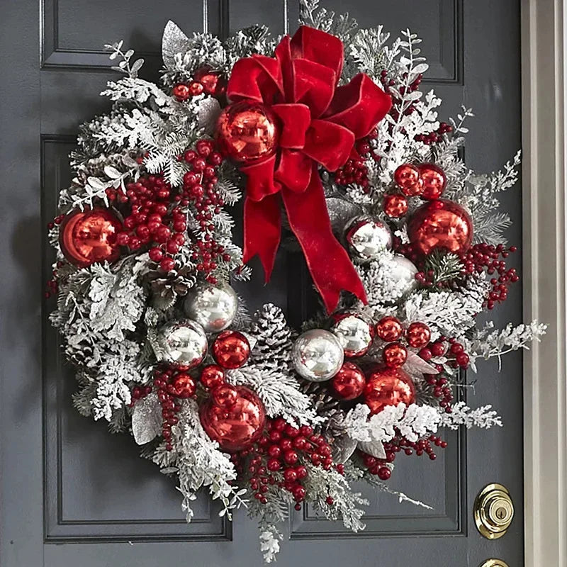 Guirlanda de Natal com Rattan Nevada para Porta Lenogue 35 Cm