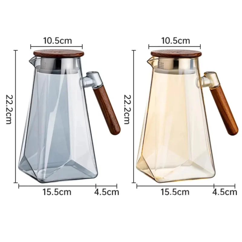 Jarra de Vidro Borossilicato com Tampa Resistente ao Calor Lenogue