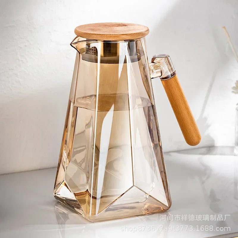 Jarra de Vidro Borossilicato com Tampa Resistente ao Calor Lenogue