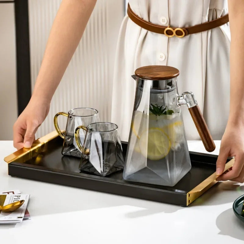 Jarra de Vidro Borossilicato com Tampa Resistente ao Calor Lenogue