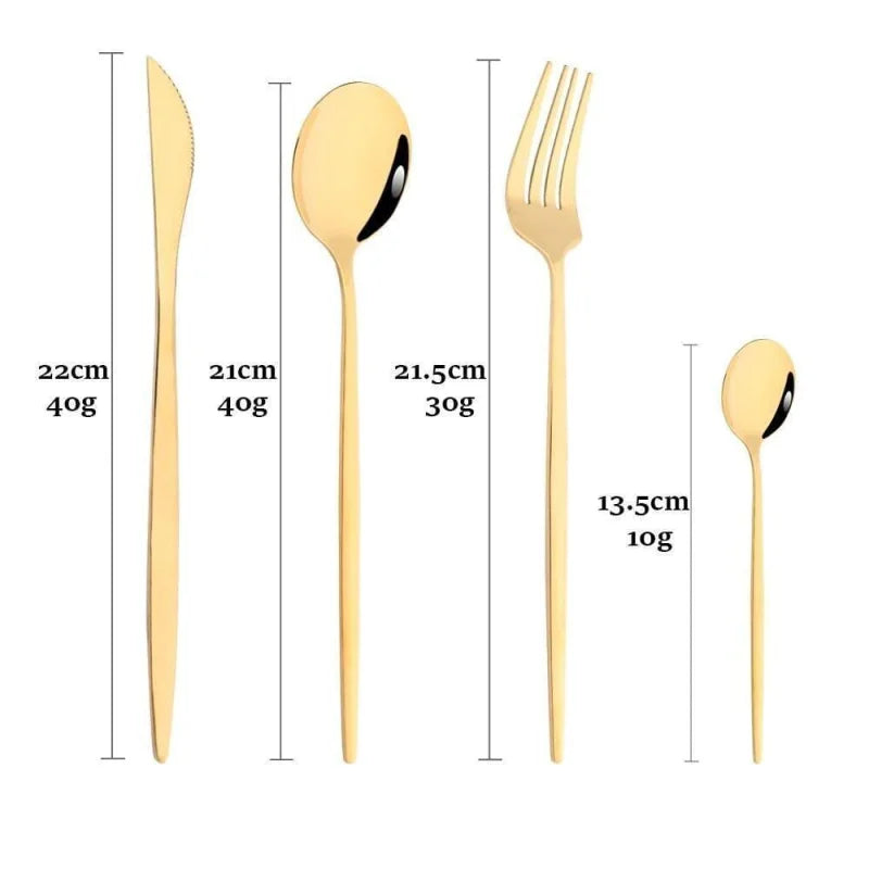 Jogo de Talheres Aço Inox 24 Peças com Maleta Lenogue