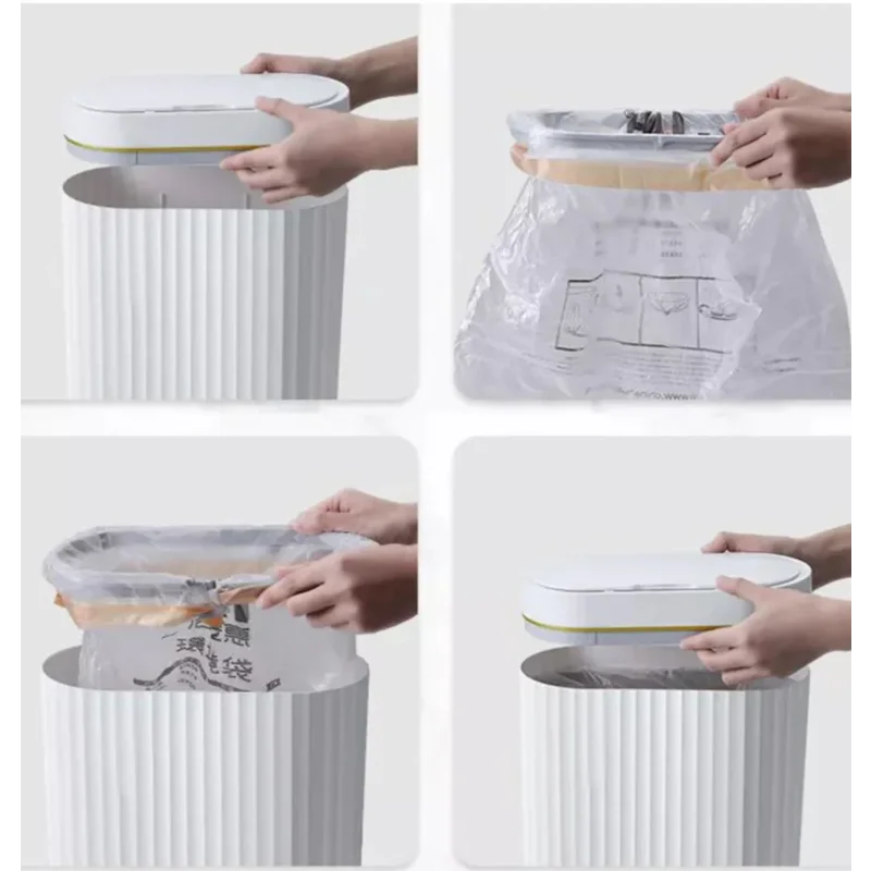 Lixeira Automática Oval 9l com Sensor para Banheiro e Cozinha Lenogue Branco (9l Oval)