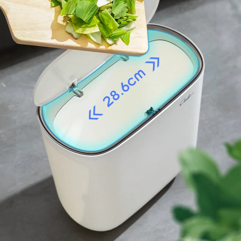 Lixeira com Tampa de Pressão Antiodor e Coleta Seletiva Lenogue Branco