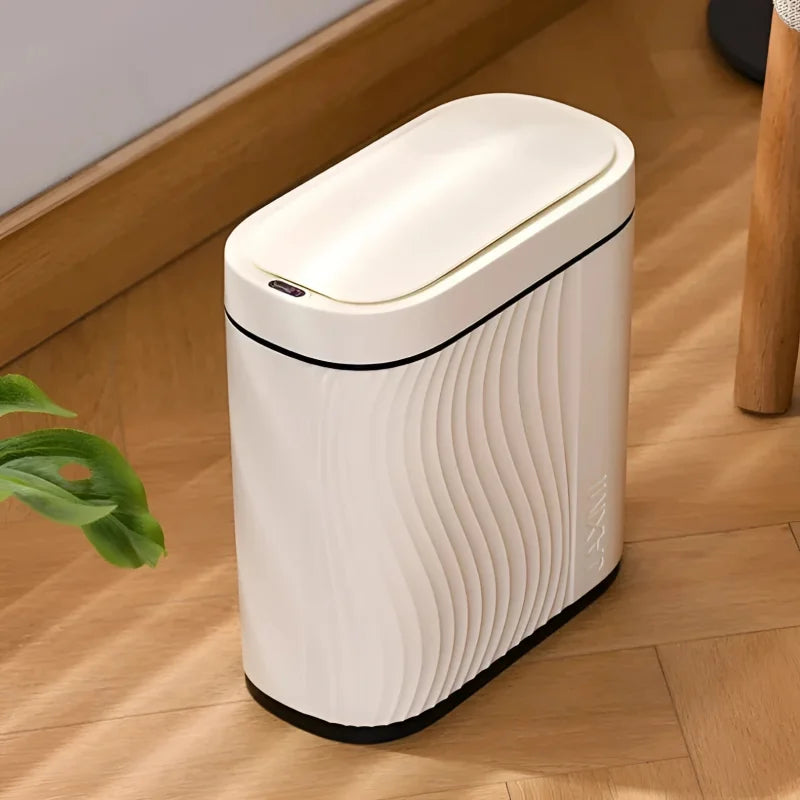 Lixeira Inteligente com Sensor de Movimento e Tampa Automática Lenogue Branco Preto