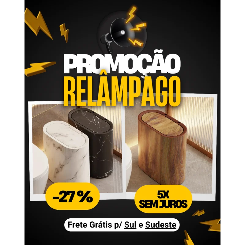 Lixeira Multiuso com Tampa em Design Moderno para Banheiro Lenogue