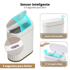 Lixeira para Banheiro e Cozinha Automática com Sensor Inteligente Lenogue
