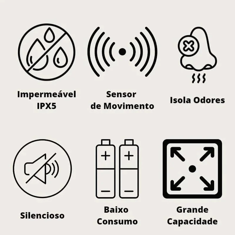 Lixeira para Banheiro e Cozinha Automática com Sensor Lenogue