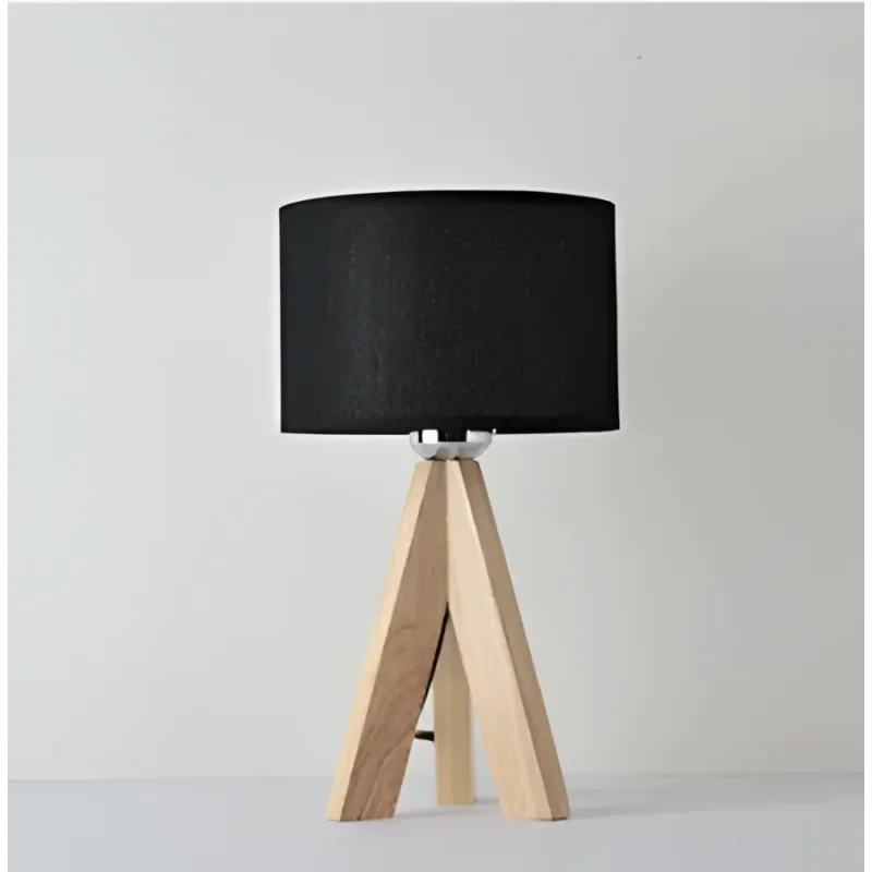 Luminária de Mesa em Madeira para Quarto e Escritório Lenogue