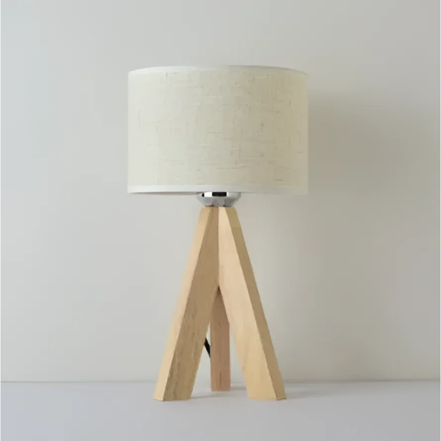 Luminária de Mesa em Madeira para Quarto e Escritório Lenogue