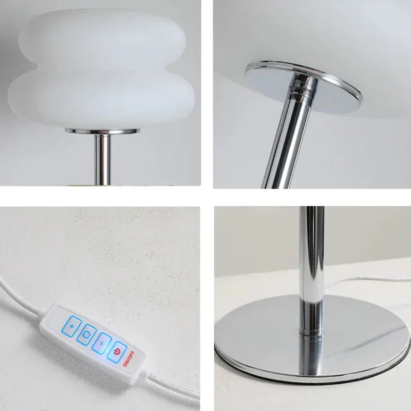 Luminária de Mesa Nuvem Branca Lueur Cristal Luz Regulável Lenogue Branco