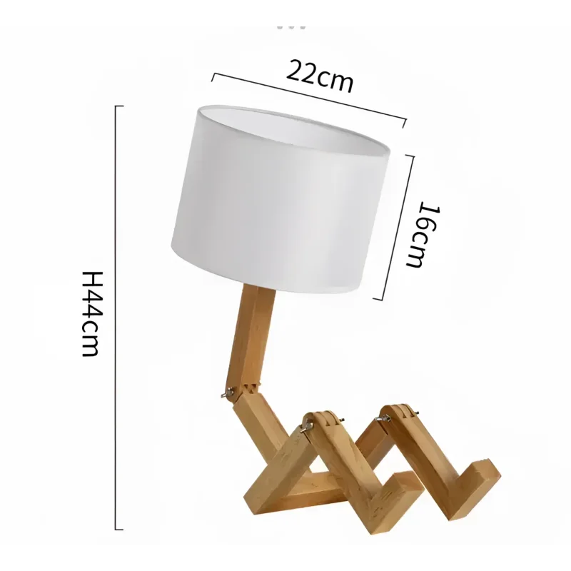 Luminária Mesa Madeira Moderna Criativa para Estudo Lenogue