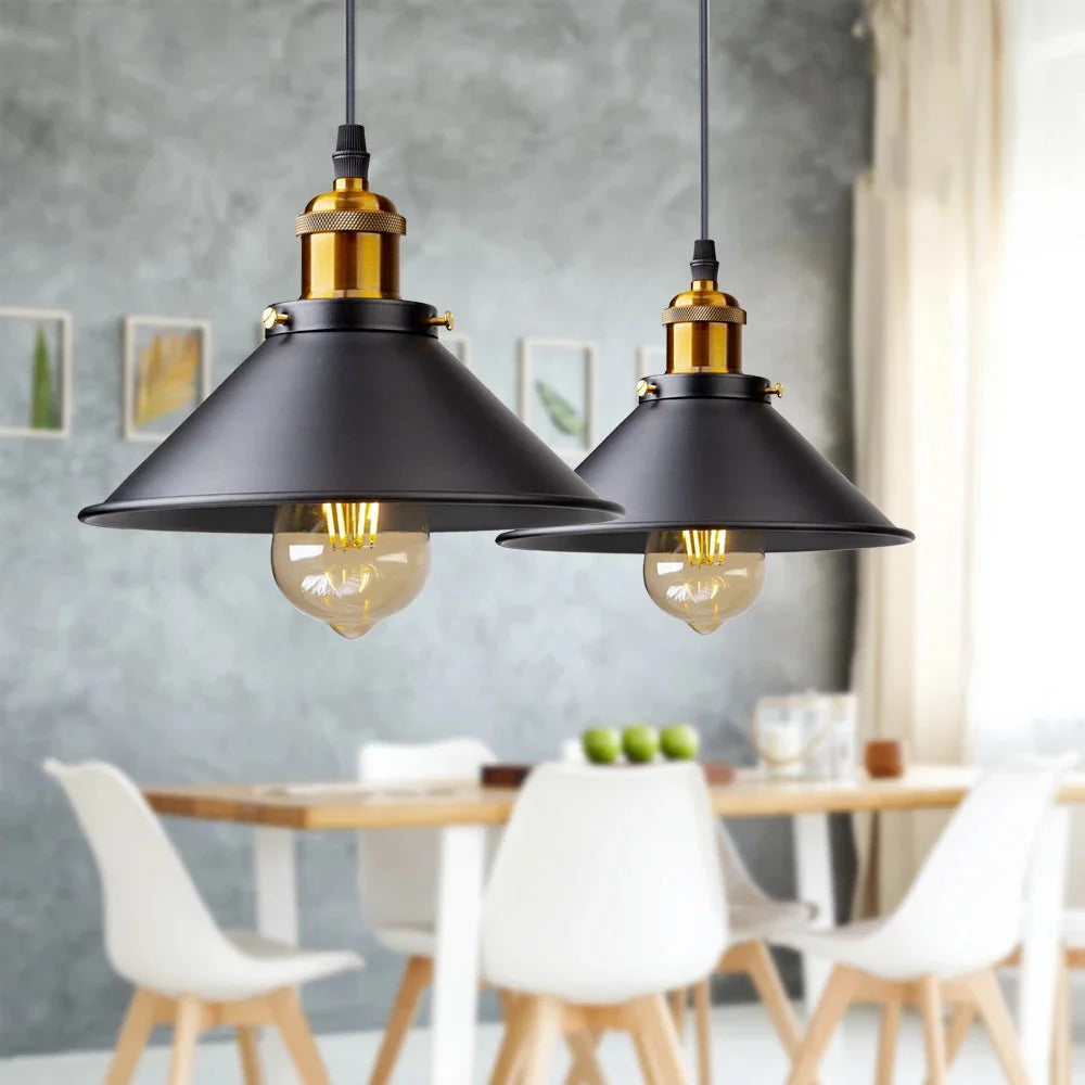 Luminária Pendente de Ferro Preto Vintage Estilo Nórdico para Decoração Lenogue