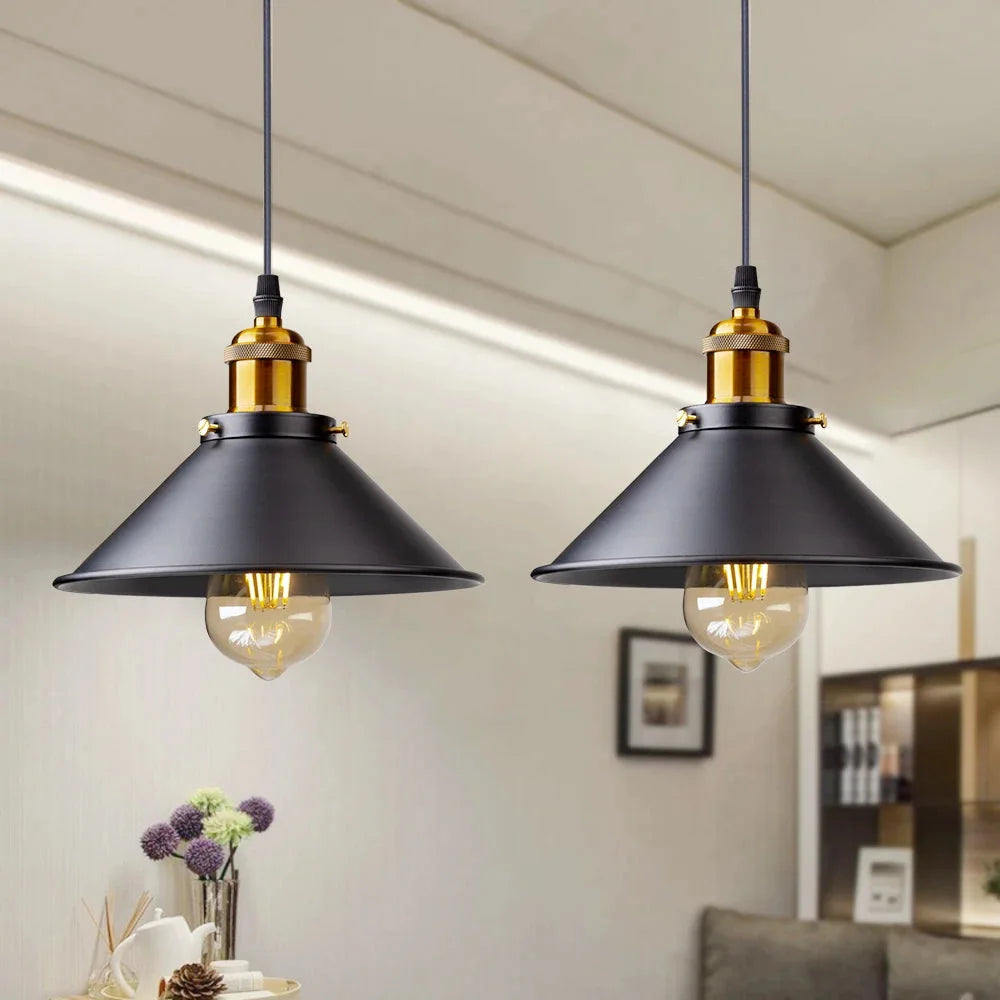 Luminária Pendente de Ferro Preto Vintage Estilo Nórdico para Decoração Lenogue
