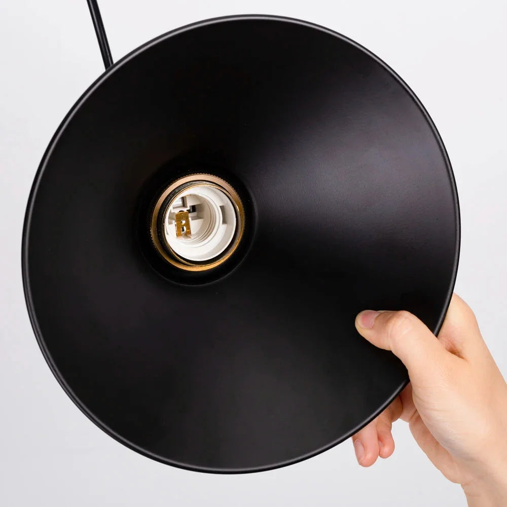 Luminária Pendente de Ferro Preto Vintage Estilo Nórdico para Decoração Lenogue