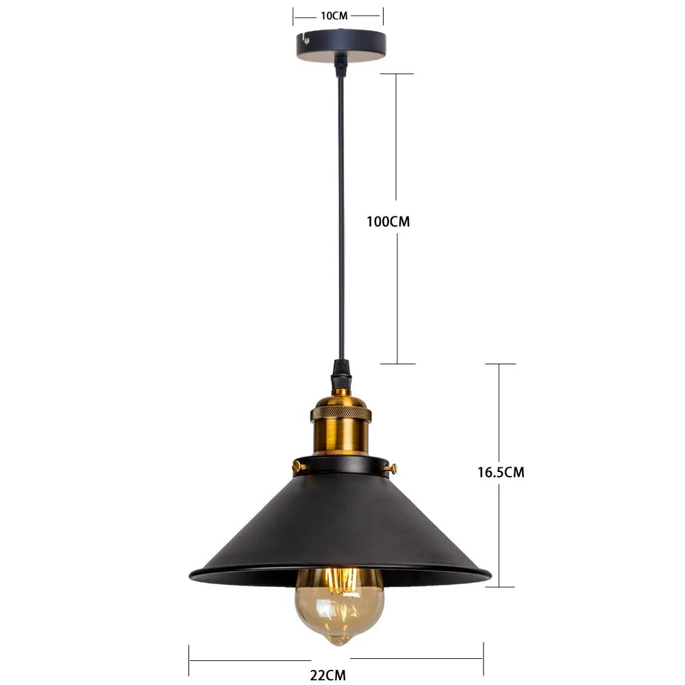 Luminária Pendente de Ferro Preto Vintage Estilo Nórdico para Decoração Lenogue