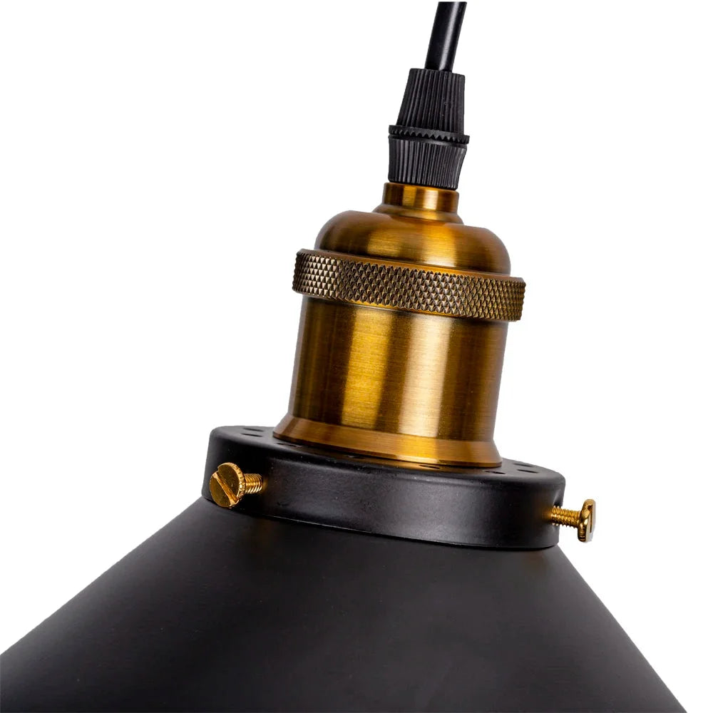 Luminária Pendente de Ferro Preto Vintage Estilo Nórdico para Decoração Lenogue