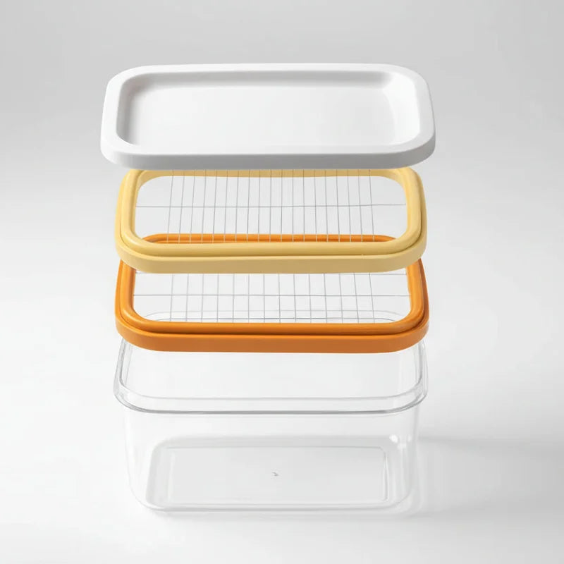 Manteigueira com Fatiador Integrado para Mesa e Cozinha Lenogue Transparente / Completo Malhas 40x + 45x (capacidade