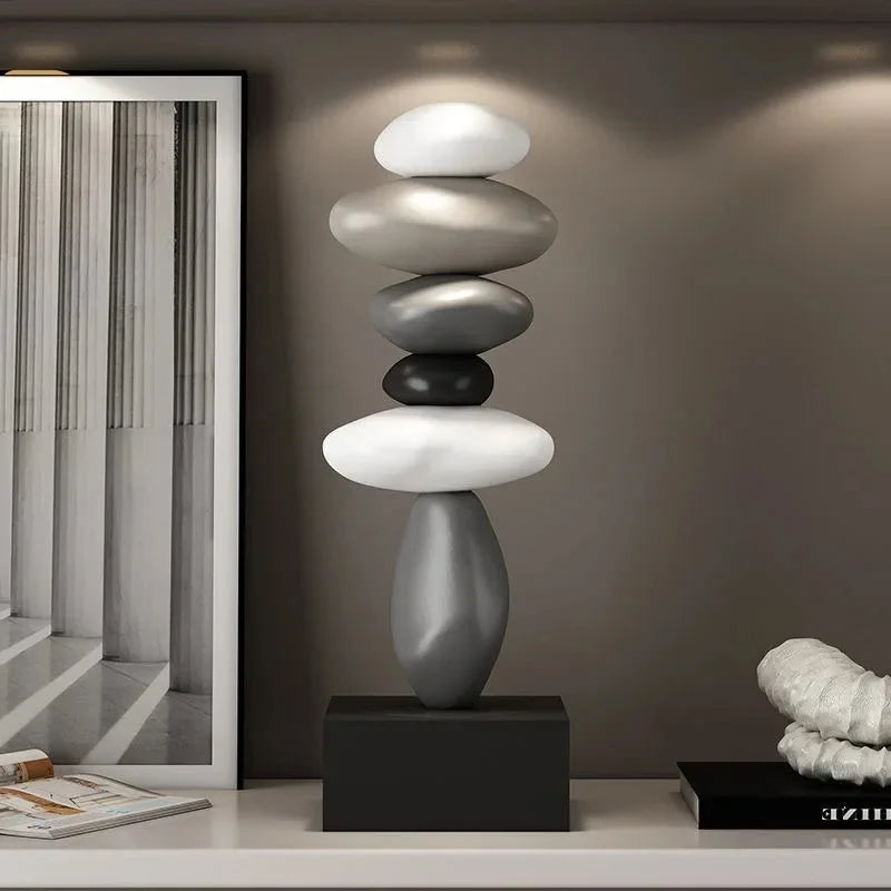 Miniaturas Decorativas em Resina para Escritório e Sala Estilo Moderno Lenogue Cinza Escandinavo