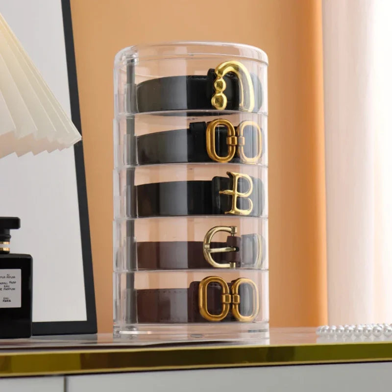 Organizador de Cintos e Joias Giratório Transparente Lenogue