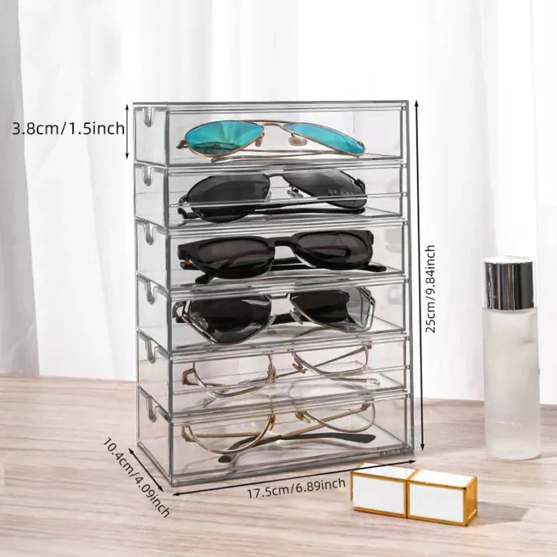 Organizador de óculos Premium com Gavetas Antipoeira Lenogue Transparente