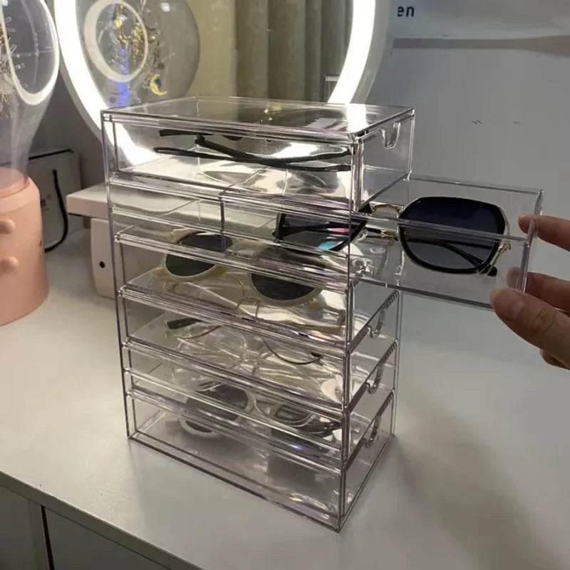 Organizador de óculos Premium com Gavetas Antipoeira Lenogue Transparente