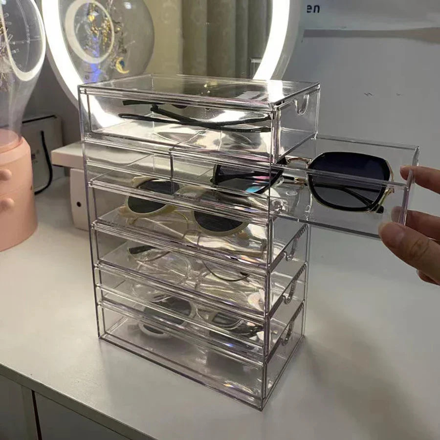 Organizador de óculos Premium com Gavetas Antipoeira Lenogue Transparente