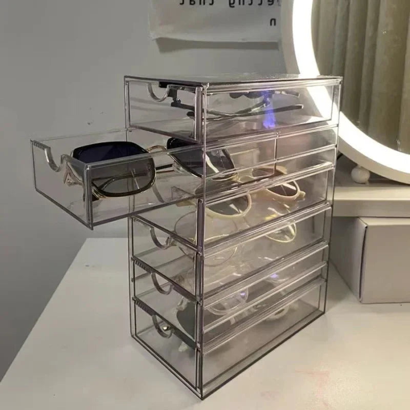 Organizador de óculos Premium com Gavetas Antipoeira Lenogue Transparente
