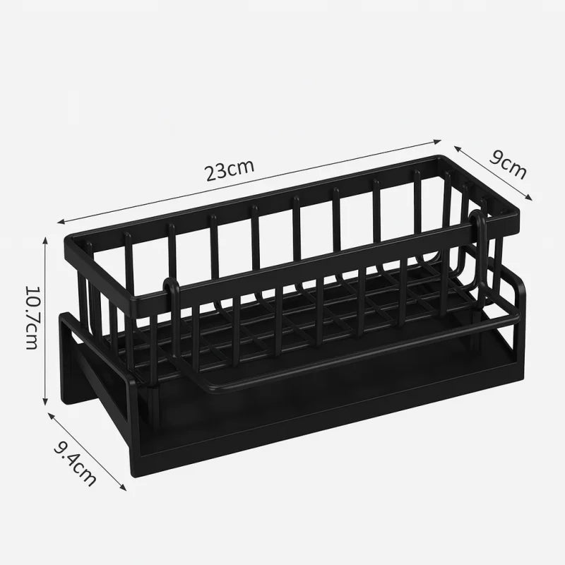 Organizador de Pia com Prateleira e Dreno para Cozinha Lenogue Preto