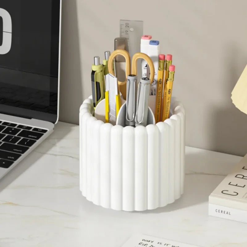 Organizador de Pincéis Giratório Antipoeira com Divisórias Lenogue Branco