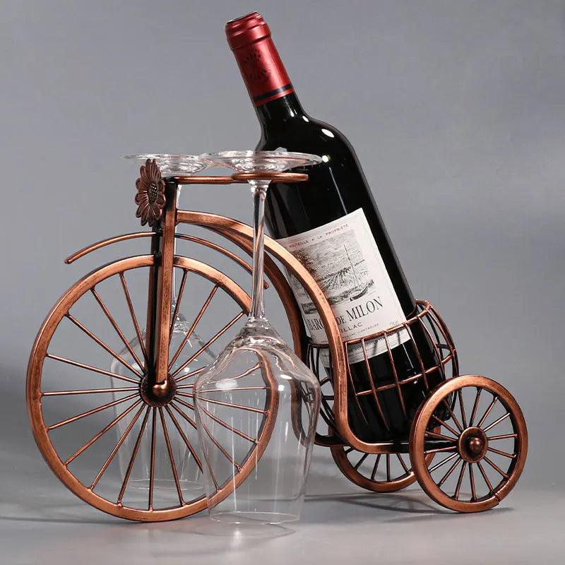 Organizador Porta-Vinhos em Forma de Bicicleta Retrô Lenogue