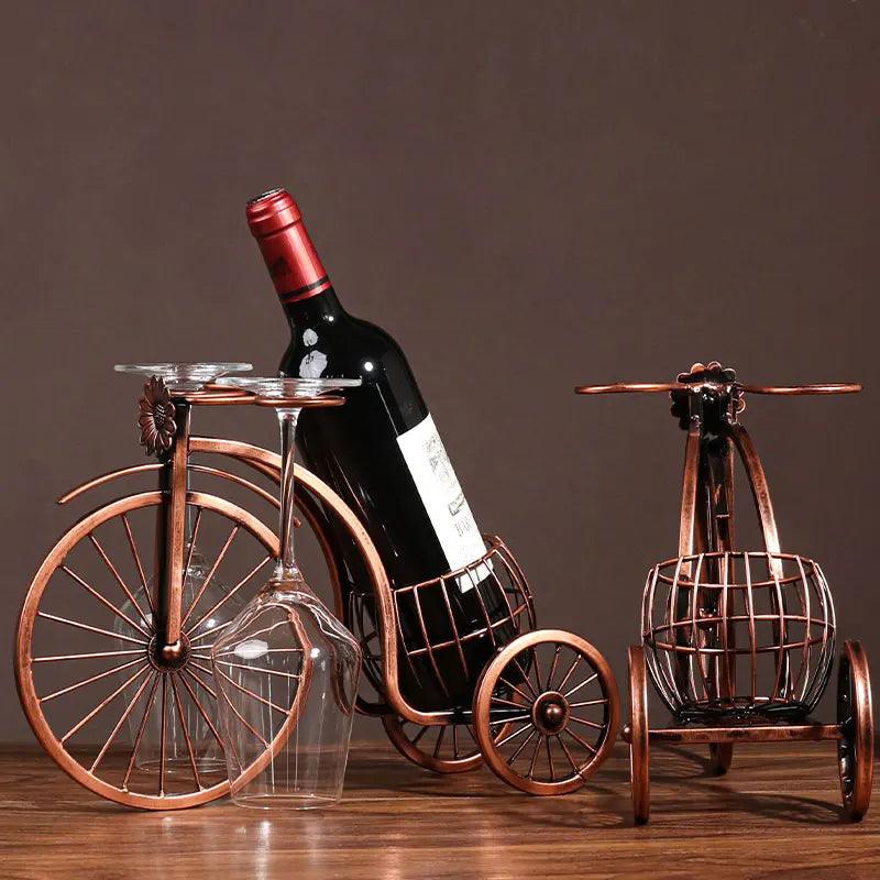 Organizador Porta-Vinhos em Forma de Bicicleta Retrô Lenogue