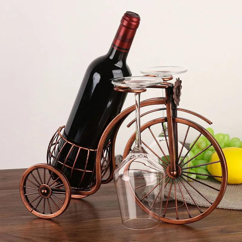 Organizador Porta-Vinhos em Forma de Bicicleta Retrô Lenogue