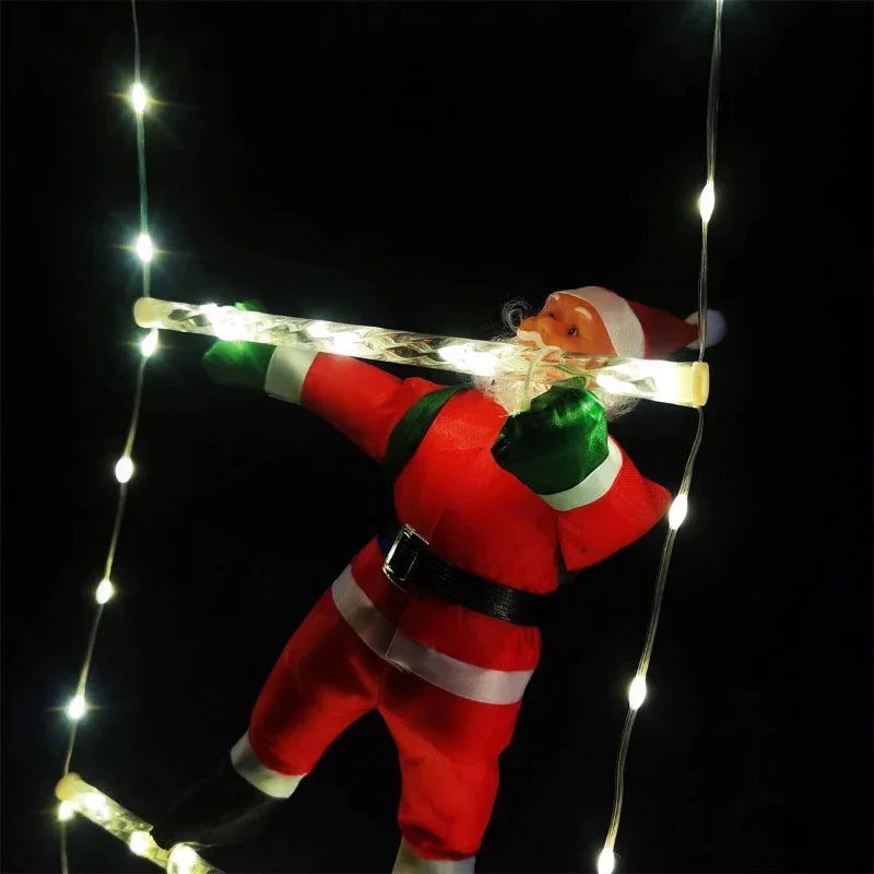 Papai Noel Subindo Escada de Luz para Decoração Natalina Lenogue