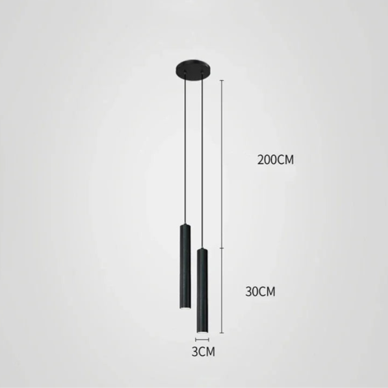 Pendente Led Duplo em Estilo Cilíndrico para Sala de Jantar Lenogue