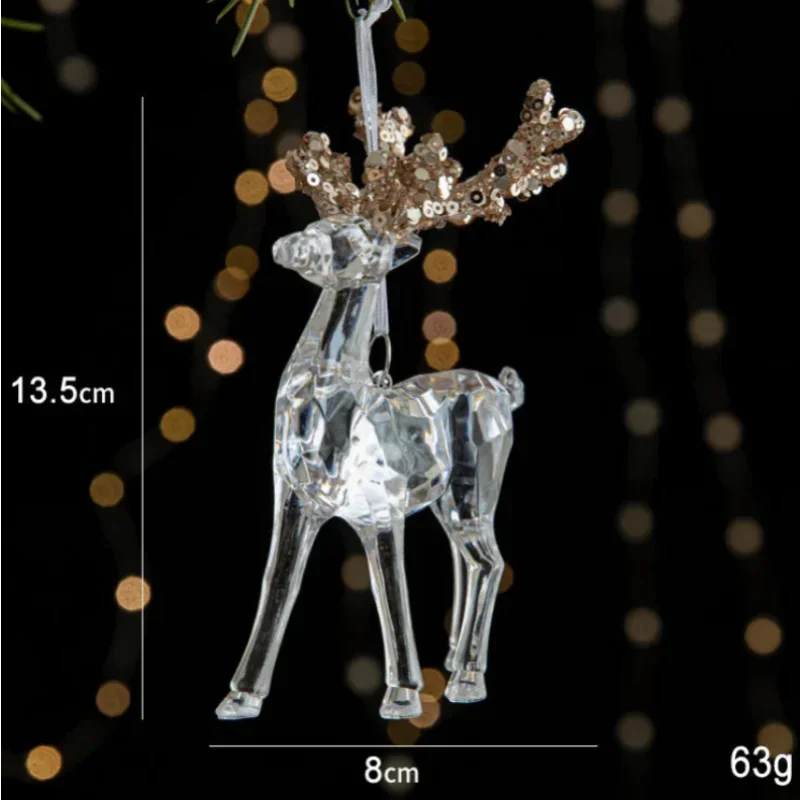 Pingente de Natal Acrílico Transparente Lenogue Cervo