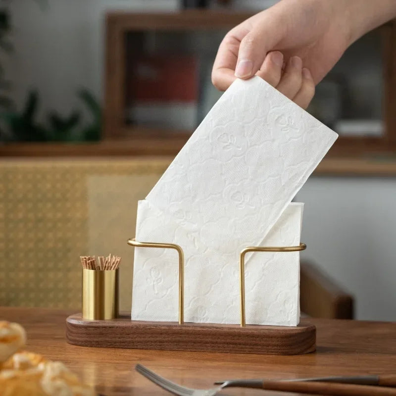 Porta Lenços de Madeira Estilo Japonês Minimalista para Mesa Lenogue