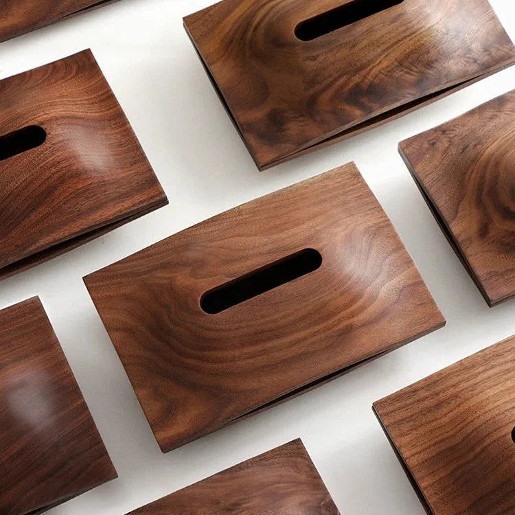 Porta Lenços de Mesa em Madeira Nogueira Estilo Escandinavo Lenogue